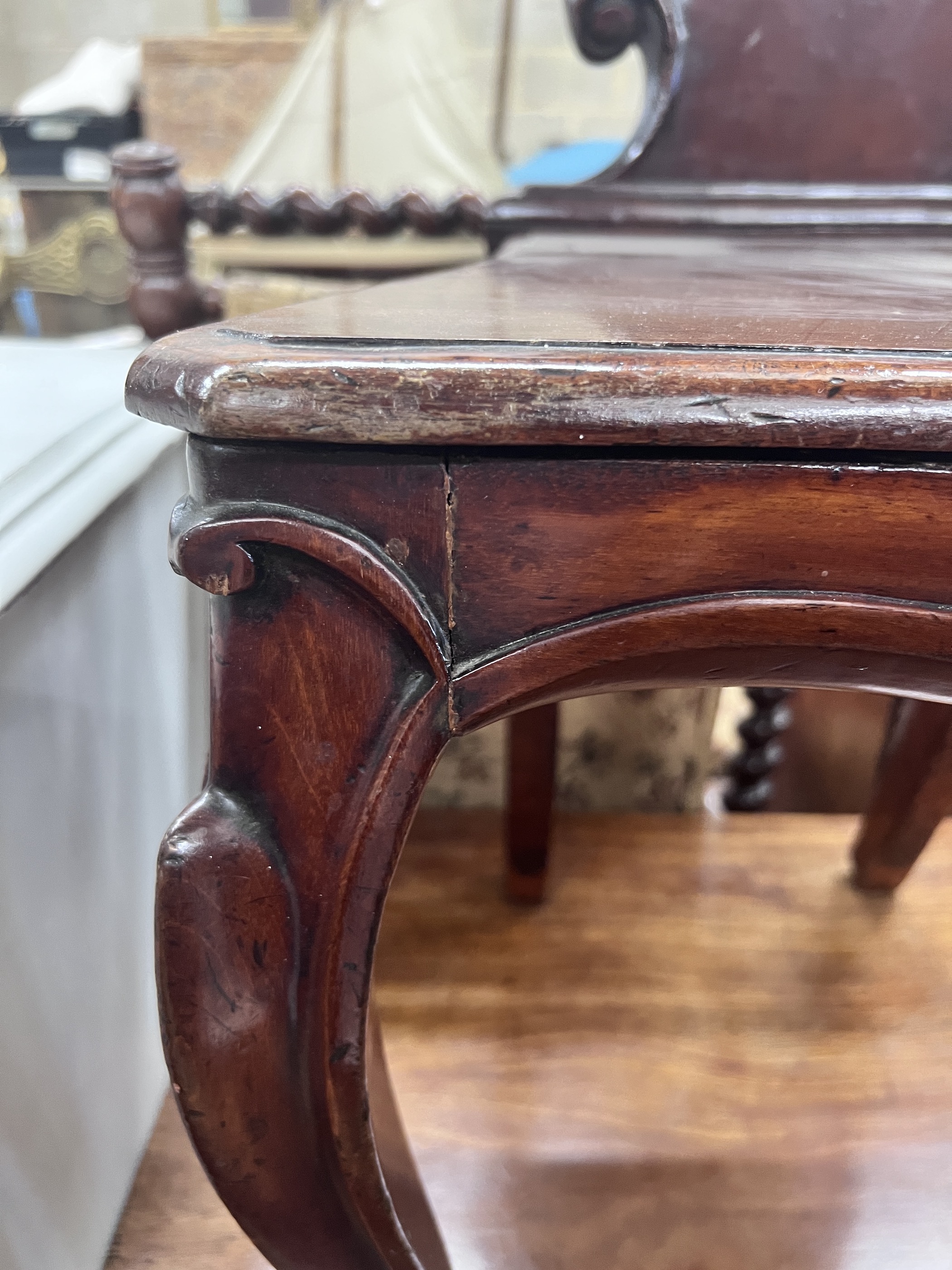 A Victorian mahogany hall chair, height 90cm